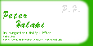 peter halapi business card