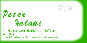 peter halapi business card